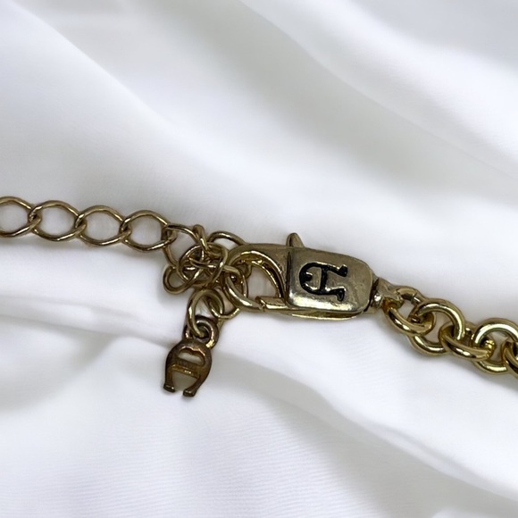 Etienne Aigner Tigers Eye Gold Tone Multi-Strand Chain Link Necklace - Picture 5 of 5